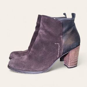 Paul Green Side Zip Ankle Boots Shoes Women's Size 6.5 UK/9 US Brown Suede